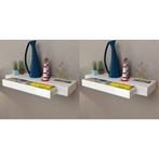 vidaXL Wandplanken zwevend met lades 2 st 80 cm wit, Verzenden, Nieuw