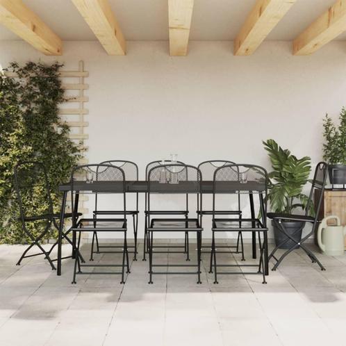 vidaXL Ensemble à manger de jardin 9 pcs anthracite, Jardin & Terrasse, Ensembles de jardin, Neuf, Envoi