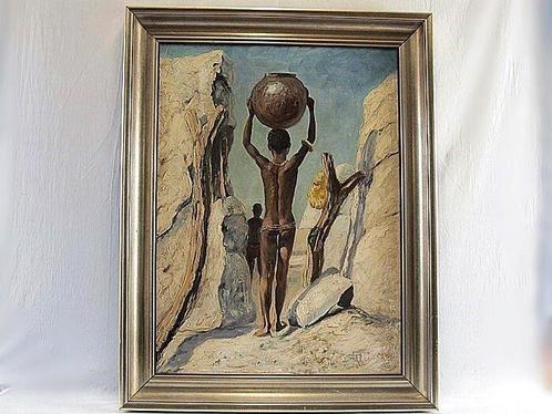 Josef Fleischer (1902-1985) - Junge afrikanische, Antiek en Kunst, Kunst | Schilderijen | Klassiek