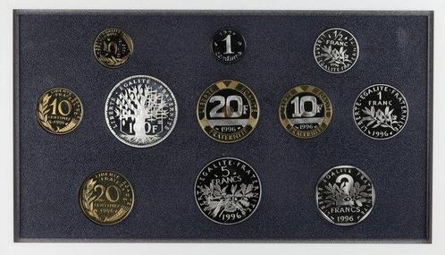 France. Proof Set 1996 (11 monnaies) dont 100 Francs argent, Postzegels en Munten, Munten | Europa | Niet-Euromunten