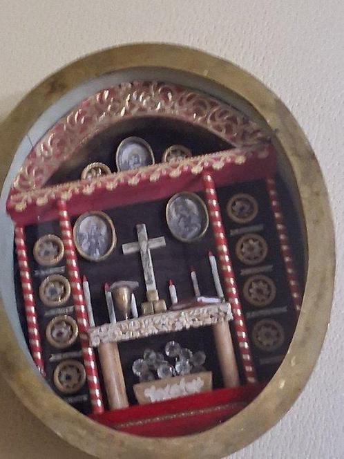Reliekhouder - Glas, Messing, Papier, Textiel - 1850-1900 -, Antiek en Kunst, Kunst | Niet-Westerse kunst