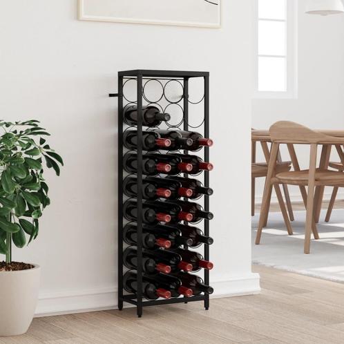 vidaXL Wijnrek voor 27 flessen 34x18x100 cm smeedijzer zwart, Huis en Inrichting, Woonaccessoires | Wijnrekken, Nieuw, Verzenden