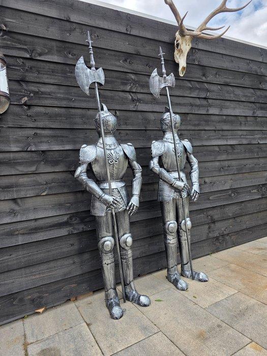 Beeld, Set XL Knights - 204 cm - Metaal, Antiek en Kunst, Curiosa en Brocante