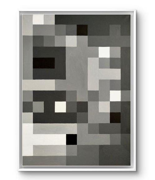 Darija Dolanski Majdak (1965) - Pixels No.17 Gray, Antiek en Kunst, Kunst | Schilderijen | Modern