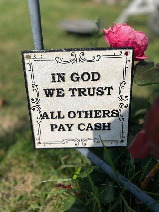 Decoratief ornament - Europa - In God vertrouwen wij, Antiquités & Art, Curiosités & Brocante