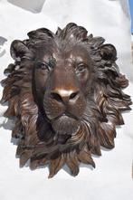 sculptuur, Mascherone di leone per fontana - 42 cm - Brons
