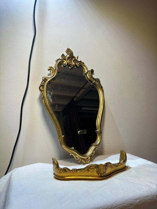 Spiegel- Antieke Franse Ronde met Vergulde Lijst - Verguld, Antiek en Kunst, Curiosa en Brocante