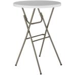 tectake Opklapbare statafel van staal Ø80cm - wit, Tuin en Terras, Verzenden, Nieuw