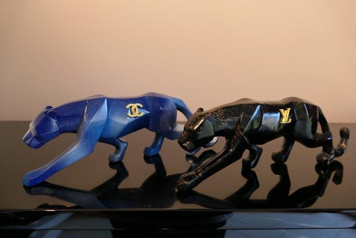 RichART - Lot de 2 panthères version Chanel et Louis, Antiek en Kunst, Kunst | Designobjecten