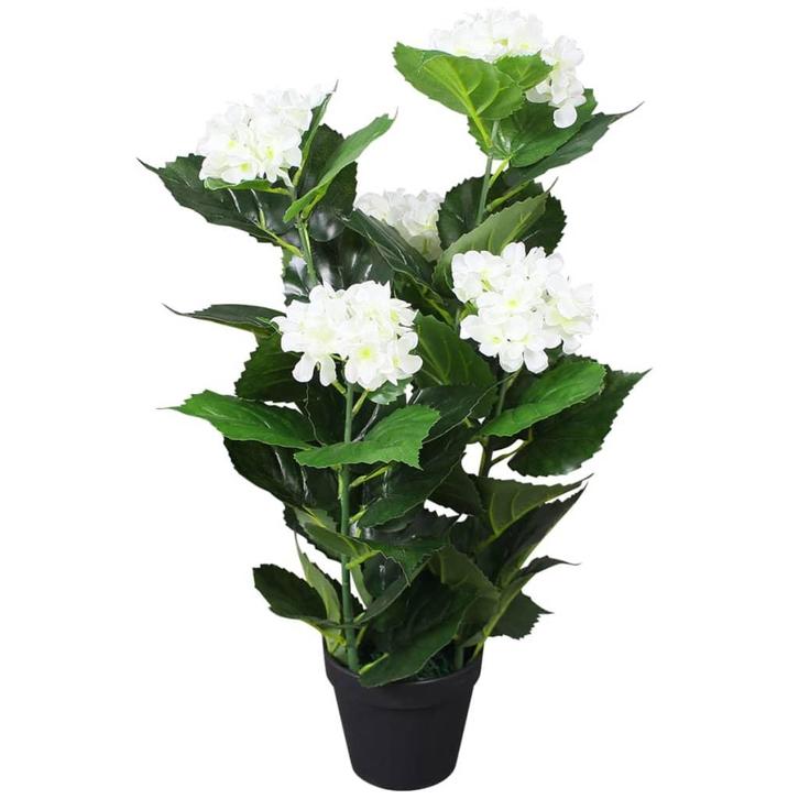 vidaXL Kunst hortensia plant met pot 60 cm wit, Huis en Inrichting, Woonaccessoires | Kunstplanten en Kunstbloemen, Nieuw, Verzenden