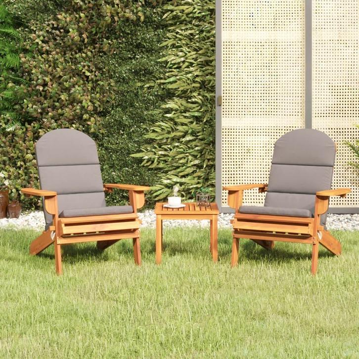 vidaXL 3-delige Loungeset Adirondack massief acaciahout, Tuin en Terras, Tuinsets en Loungesets, Loungeset, Nieuw, Verzenden