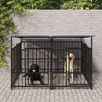 vidaXL Hondenkennel met dak 3,75 m² staal, Dieren en Toebehoren, Hondenbenches, Verzenden, Nieuw