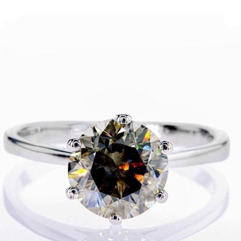 Zonder Minimumprijs - Verlovingsring - 14 karaat Witgoud -, Handtassen en Accessoires, Antieke sieraden