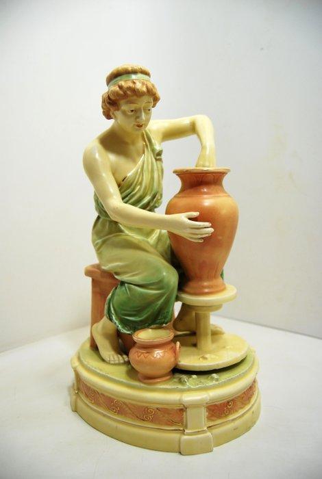 Beeldje, Potier au travail - 31 cm - Terracotta, Antiek en Kunst, Antiek | Glaswerk en Kristal