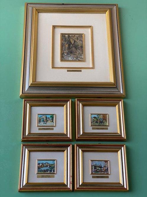 NO RESERVE! - Lijst (5) - Glas, Hout, Zilver - GELUKKIG, Antiek en Kunst, Curiosa en Brocante