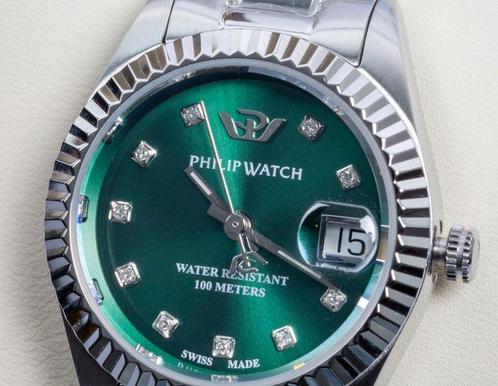 Philip Watch - Caribe Urban - Date - Royal Green - Swiss, Handtassen en Accessoires, Horloges | Heren