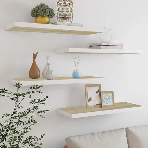 vidaXL Wandschappen zwevend 4 st 80x23,5x3,8 cm MDF, Maison & Meubles, Armoires | Armoires murales, Envoi