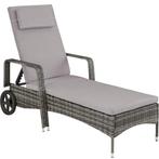 tectake Wicker ligbed Cassis - grijs, Tuin en Terras, Verzenden, Nieuw