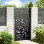 vidaXL Poort met vlamontwerp 105x180 cm staal zwart, Tuin en Terras, Verzenden, Nieuw