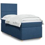 vidaXL Boxspring met matras stof blauw 90x190 cm, Huis en Inrichting, Slaapkamer | Bedden, Verzenden, Nieuw