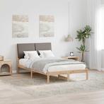 vidaXL Bedframe Bruin en taupe 120 x 190 cm Massief, Huis en Inrichting, Slaapkamer | Bedden, Verzenden, Nieuw