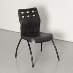 Steelcase strafor kantinestoel, zwart, 4-poot onderstel, Huis en Inrichting, Ophalen of Verzenden, Gebruikt