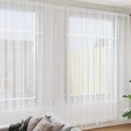vidaXL Gordijnen met gordijnen Bloemen Wit 500 × 300 cm, Huis en Inrichting, Stoffering | Gordijnen en Lamellen, Verzenden, Nieuw