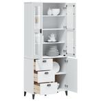 vidaXL Hoge kast VIKEN 80x40x190 cm massief grenenhout wit, Huis en Inrichting, Kasten | Dressoirs, Verzenden, Nieuw