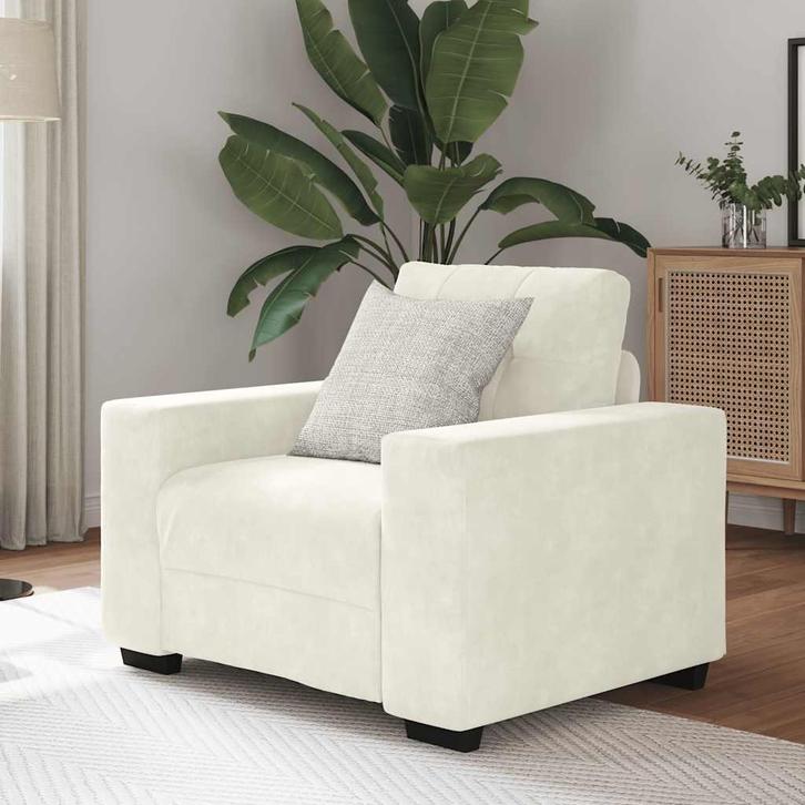 vidaXL Sofastoel Crème 60 cm Fluweel, Huis en Inrichting, Zetels | Zetels, Nieuw, Verzenden