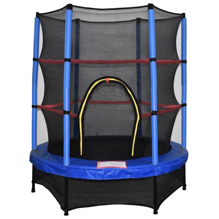 Veilige trampoline met net - Blauw - 140 cm - Geschikt vo..., Kinderen en Baby's, Speelgoed | Buiten | Trampolines, Nieuw, Ophalen of Verzenden