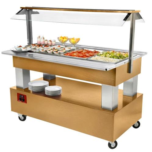 Gekoeld Buffet | GOURMET LINE | Hout/RVS | 4x 1/1 GN |, Zakelijke goederen, Horeca | Keukenapparatuur, Nieuw in verpakking, Verzenden