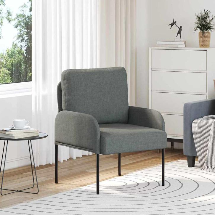 vidaXL bank / zetelen met kussen 55cm Donkergrijs Multiplex, Huis en Inrichting, Zetels | Zetels, Nieuw, Verzenden