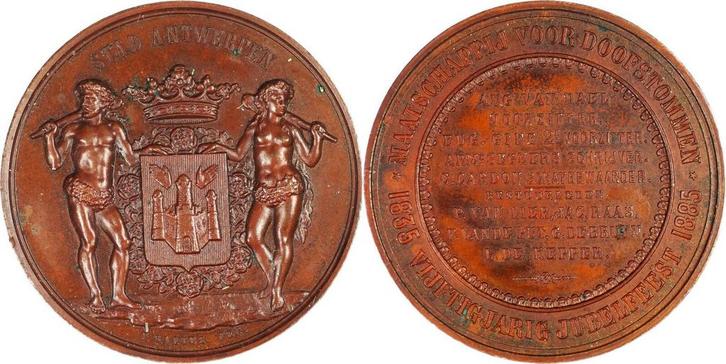 Antwerp Society for the Deaf-mute 50th Anniversary Baetes, Postzegels en Munten, Penningen en Medailles, Verzenden