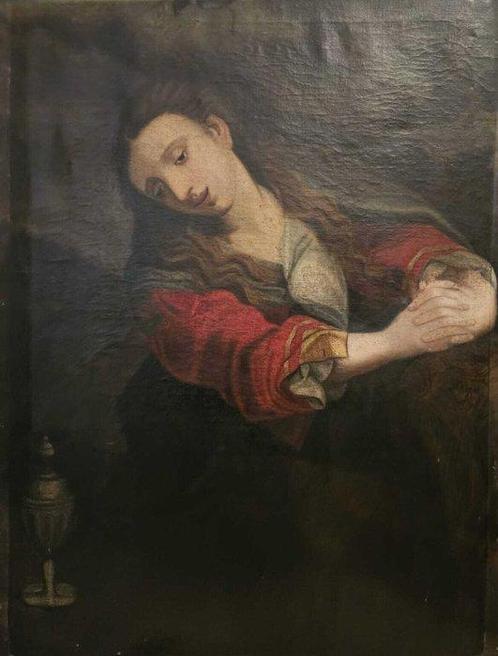 École italienne (XVII) - Magdalena Penitente - NO RESERVE, Antiek en Kunst, Kunst | Schilderijen | Klassiek