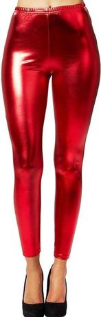 2dekans | dressforfun - Metallic legging rood S -, Ophalen of Verzenden, Nieuw
