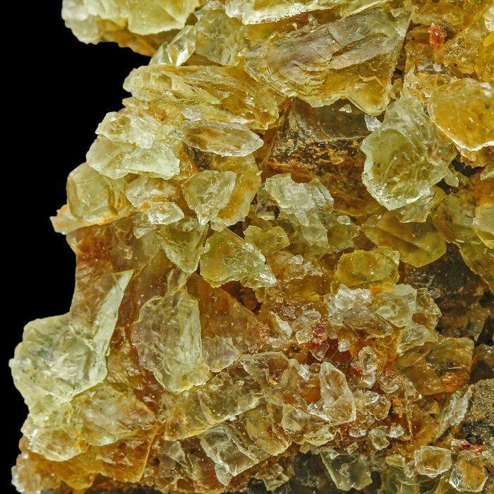agrégat de fluorite jaune miel Cristaux sur matrice -, Verzamelen, Mineralen en Fossielen