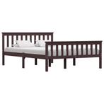 vidaXL Cadre de lit Marron foncé Bois de pin massif 140 x 20
