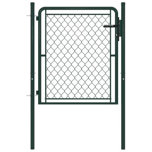 vidaXL Poort 100x100 cm staal groen, Tuin en Terras, Tuinpoorten, Nieuw, Verzenden