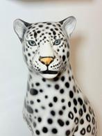Beeld, Leopardo bianco e nero - 91 cm - Keramiek