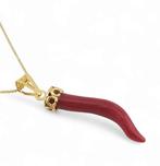 Koraal - Zilver - Ketting met hanger - met de hand, Antiek en Kunst