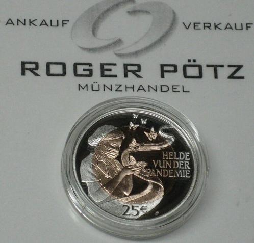 Luxemburg 25 Euro 2023 Helden der Pandemie zilver/kupfer..., Timbres & Monnaies, Monnaies | Europe | Monnaies euro, Envoi