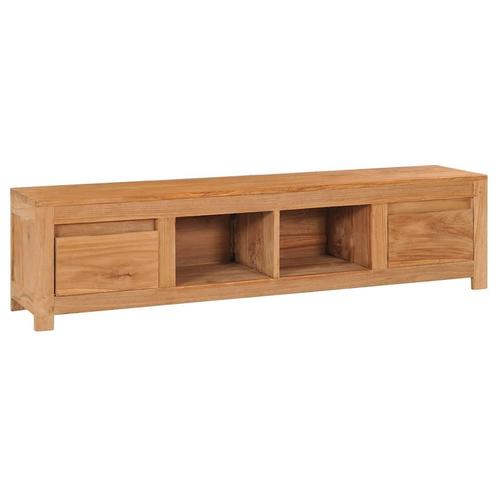 vidaXL Tv-meubel 135x30x35 cm massief teakhout, Huis en Inrichting, Kasten |Televisiemeubels, Nieuw, Verzenden