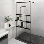 vidaXL Paroi de douche avec étagère Noir 100x195cm Verre, Verzenden