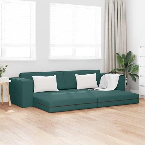 vidaXL Vloersofa Bed Donkergroen 245 x 78 x 77 cm Stof, Huis en Inrichting, Zetels | Zetels, Nieuw, Verzenden