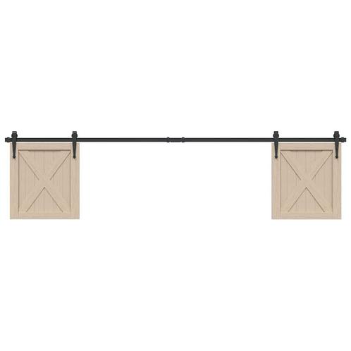 vidaXL Ophangset voor schuifdeur 213 cm koolstofstaal, Doe-het-zelf en Bouw, Overige Doe-Het-Zelf en Bouw, Nieuw, Verzenden