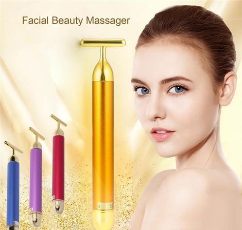 24K gold goud gezichtsmassage roller jade beauty pulse jader, Handtassen en Accessoires, Uiterlijk | Lichaamsverzorging, Nieuw