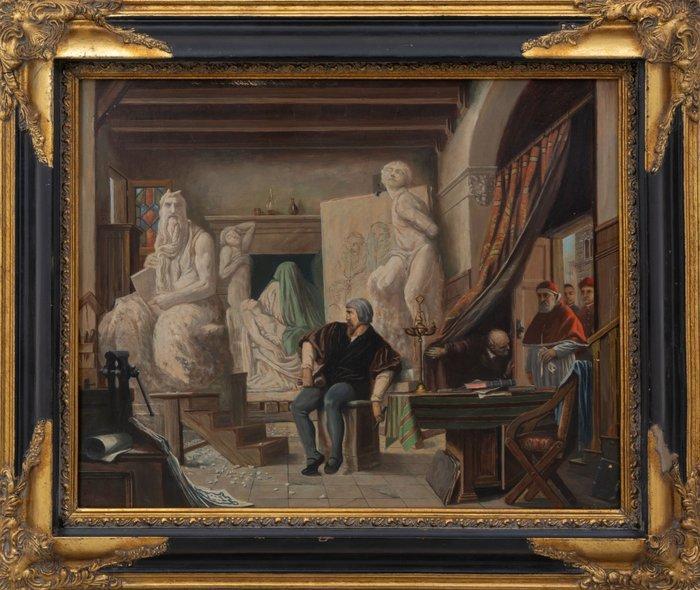 After Eugène Delacroix (1798-1863) - Michelangelo in His, Antiek en Kunst, Kunst | Schilderijen | Klassiek