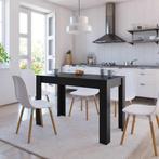 vidaXL Eettafel 120x60x76 cm bewerkt hout zwart, Huis en Inrichting, Tafels | Eettafels, Verzenden, Nieuw