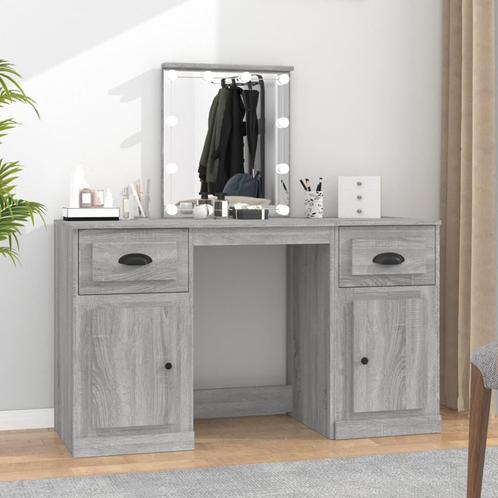 vidaXL Kaptafel met LED-verlichting 130x50x132,5 cm grijs, Huis en Inrichting, Tafels | Kaptafels, Nieuw, Verzenden