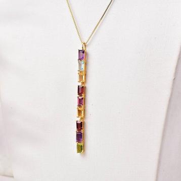 Sans Prix de Réserve - Pendentif Argent - Gemmes mixtes -